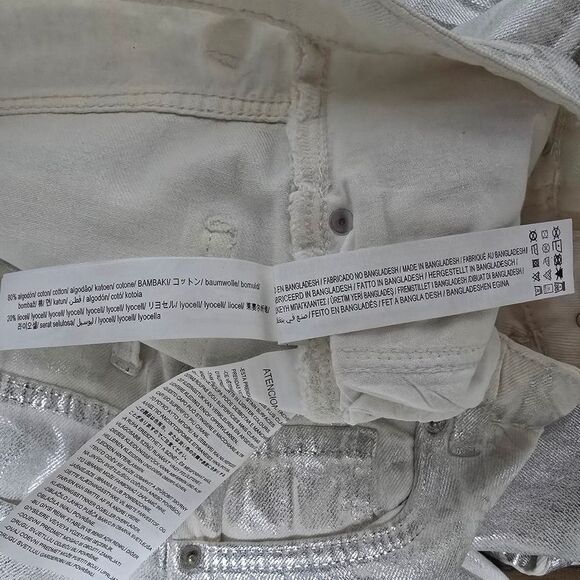 🆕️ Zara Boy Boy Metallic High Rise Relaxed Fit Jeans in Silver - Picture 15 of 15